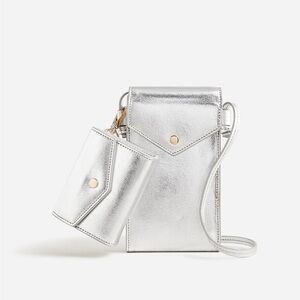 J. Crew Gracie Silver Crossbody Bag Set